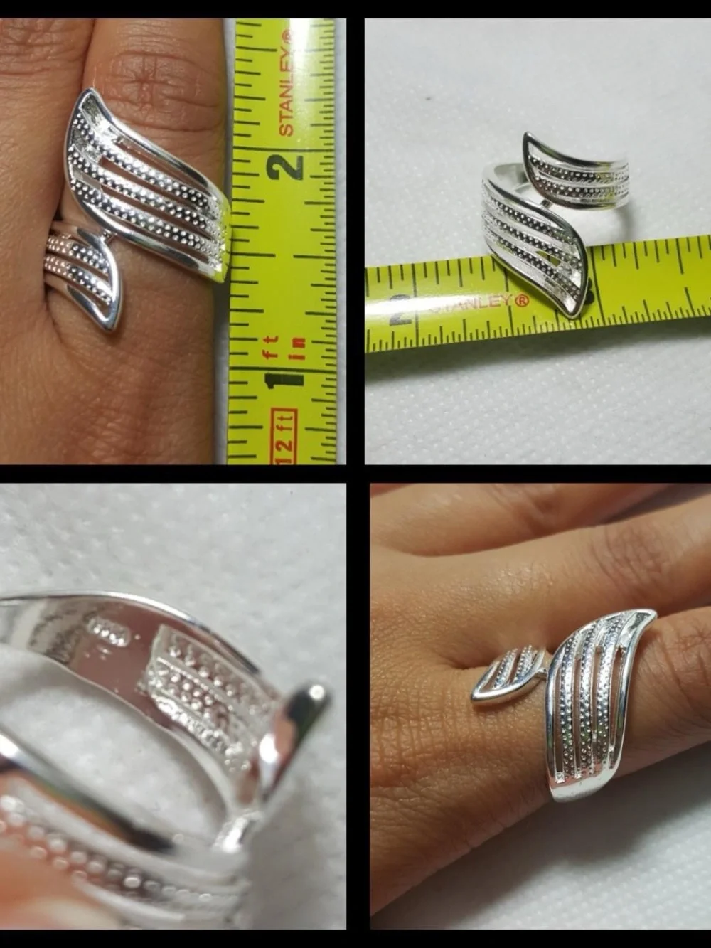 925 Silver Open Wave Statement Ring - Silver